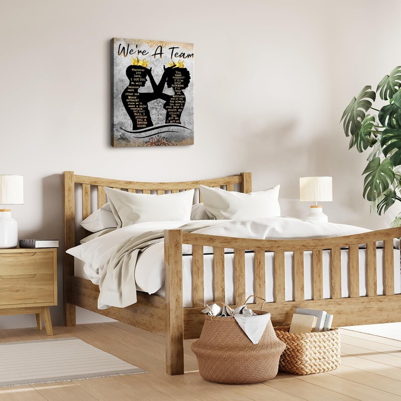 African American Wall Art Black King and ​Queen Wall Art We're A Team Insp gallery