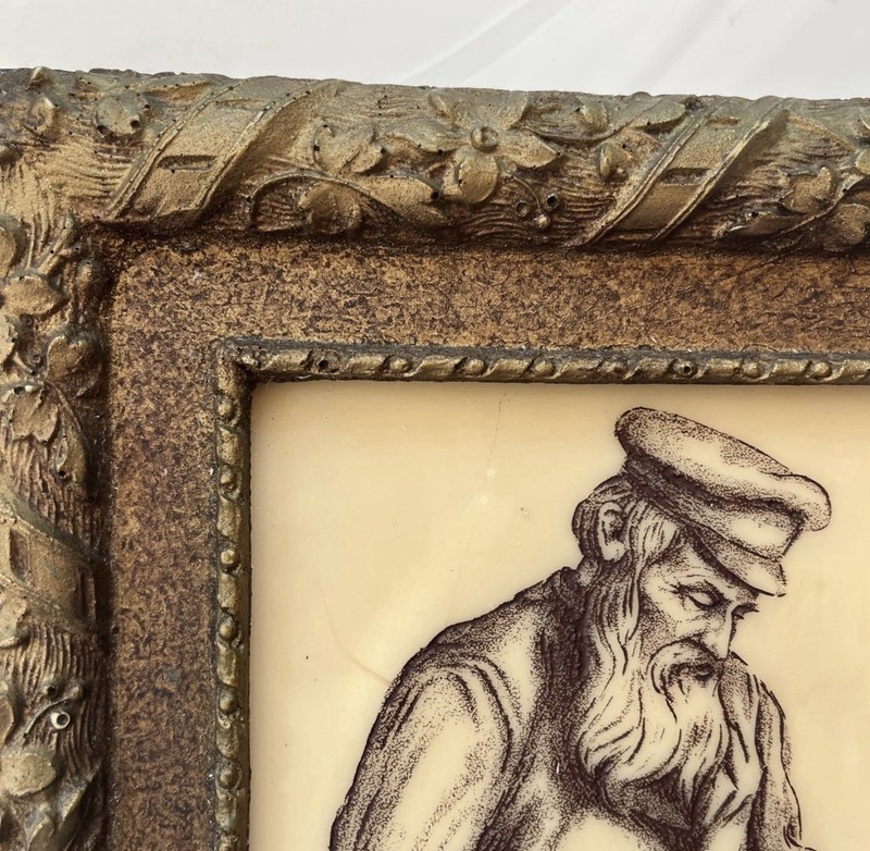 Artini Framed Engraving Of Jewish Shoemaker At Work Attributed To Herman Struck gallery