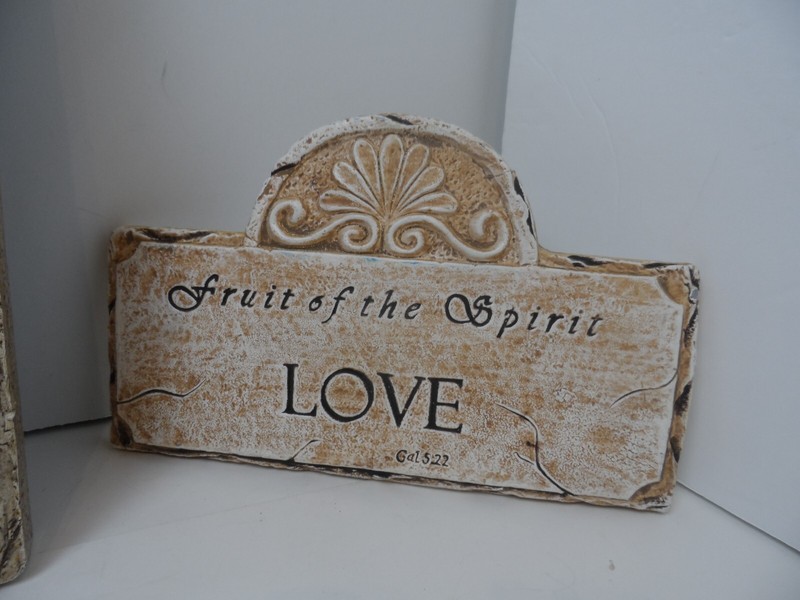 Lot of 3 - Wall Decor Love, Peace 3 Piece Cream Color Sea Shell Raised Decor gallery