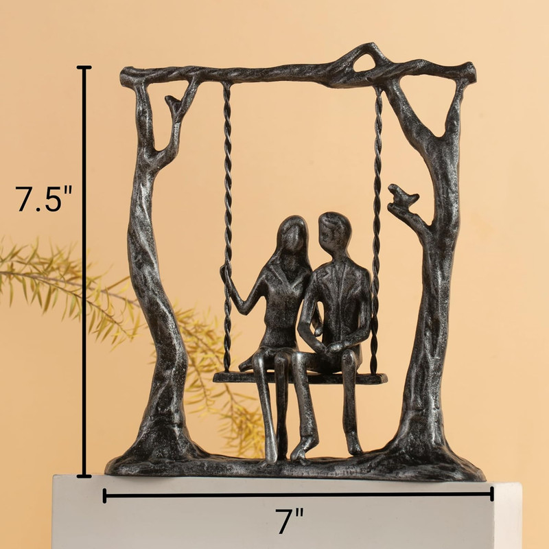 6th Anniversary Iron Sculpture - Romantic Handcrafted Couple Statue Gift gallery