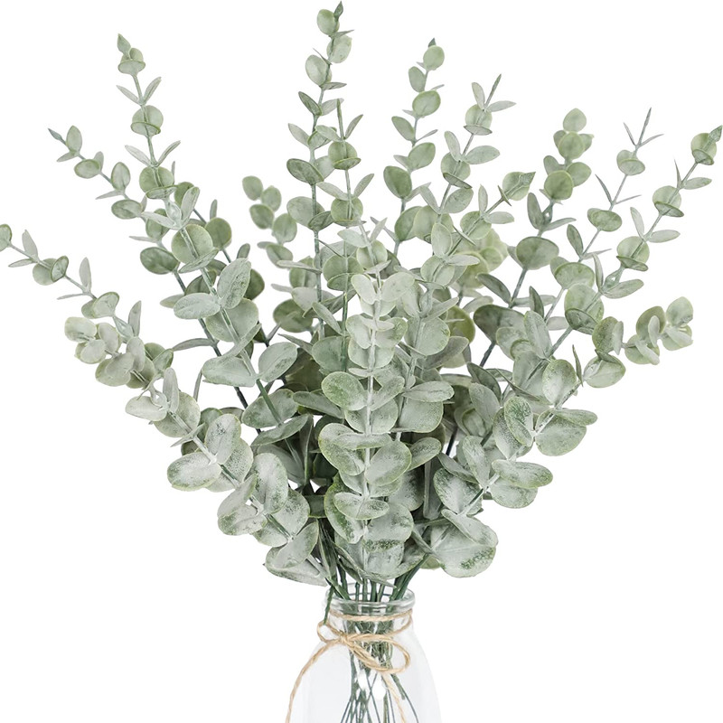 18pcs Eucalyptus Stems Artificial Eucalyptus Leaves Stems Artificial Fake Flo…