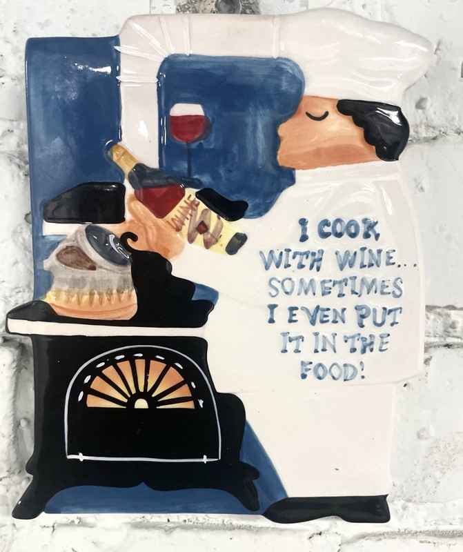 Kitchen Hanging Trivet Plaques Sometimes I Cook With Wine