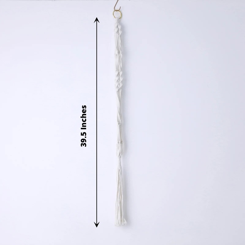 2 Ivory Cotton Ropes Macrame Plant Hanger Decorative Indoor POT HOLDERS Party gallery
