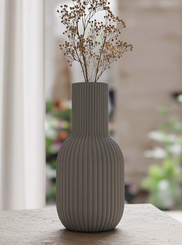 Minimalist Ribbed Vase 3D Printed From Recycled Materials | Scandinavian Home gallery