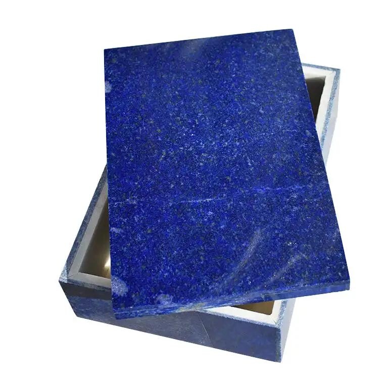 6″x3″x2″ Blue Lapis Lazuli Jewelry Box, Necklace Inlay Box Gift For Her Birthday