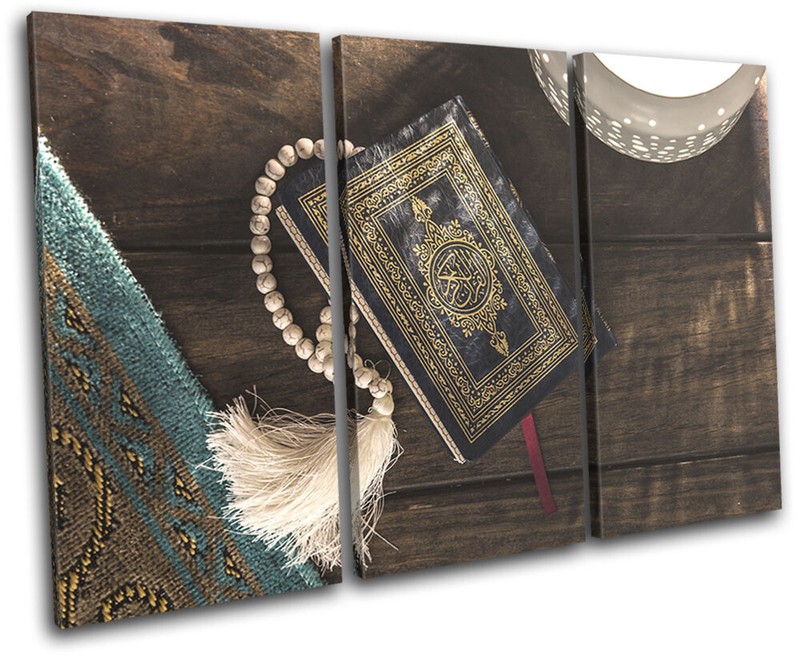 Islam Muslim Quran Vintage Religion TREBLE CANVAS WALL ART Picture Print