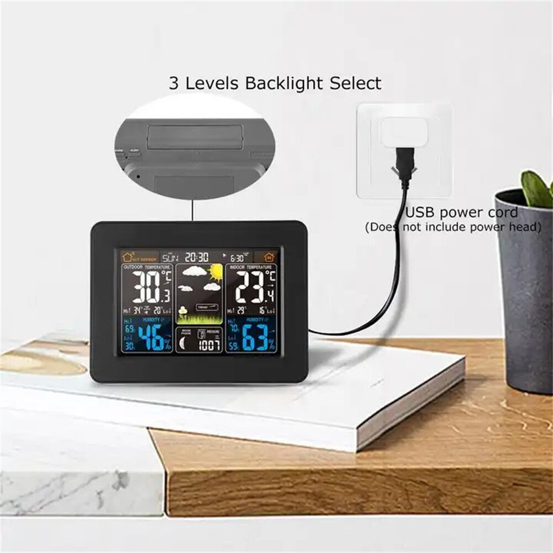 Wireless Digital LCD Indoor Outdoor Weather Station Clock Calendar Thermometer gallery