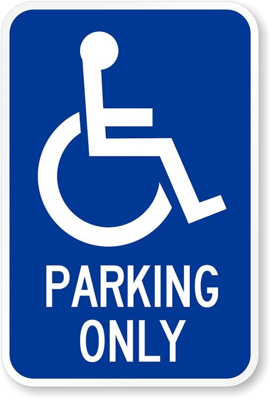 Handicapped Parking Sign Aluminum Weatherproof 8×12 ADA Compliant Metal