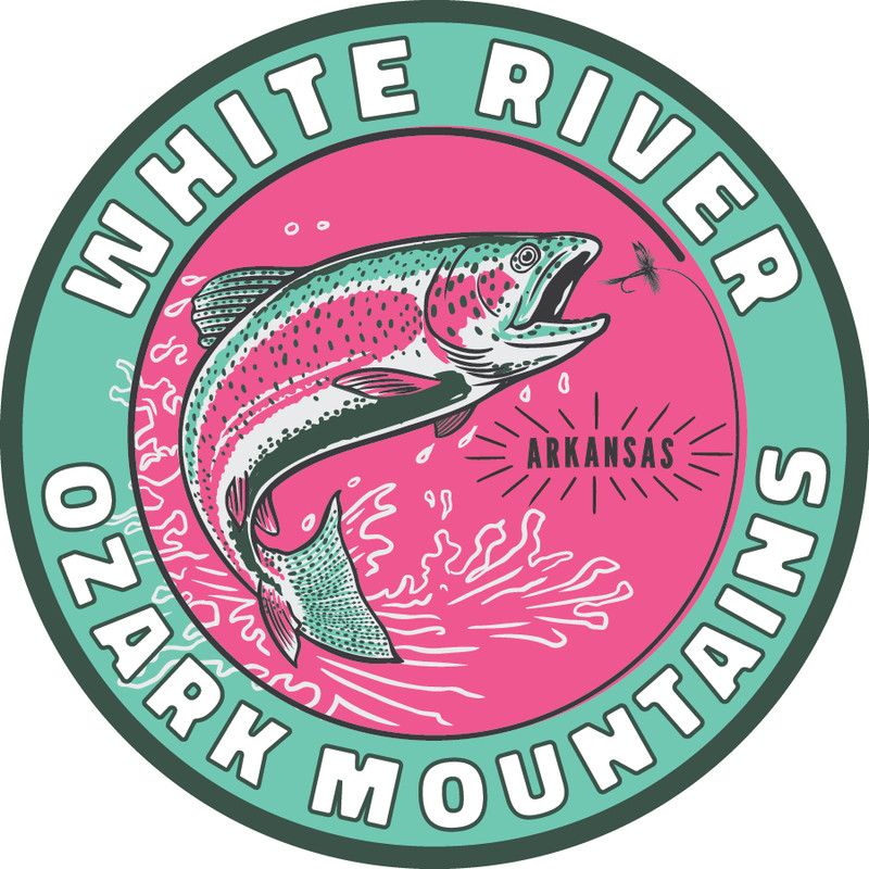 White River Arkansas Sticker Rainbow Trout Fly Fishing Waterproof Vinyl Decal
