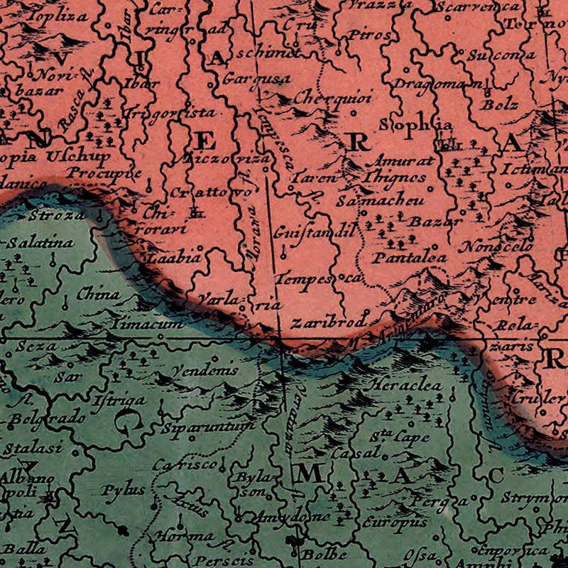 1695 Mare Mediterraneum Old World Exploration MAP Vintage Repro Print 24x60 gallery