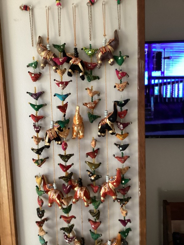 These Are Strings Of Indian Fabric Of Hens And VTG Fabric Elephants gallery