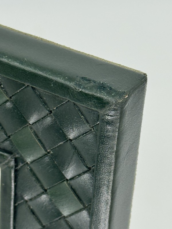 New Williams Sonoma Home 8x10 Green Woven Leather Photo Frame, Scuffed, Read! gallery