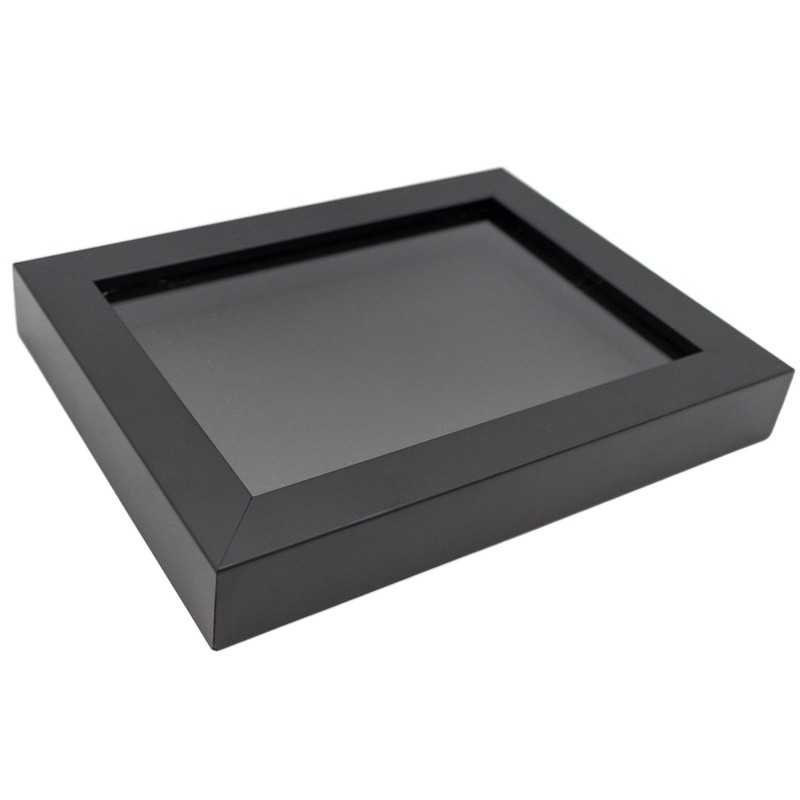 Black 5×7 Wood Shadow Box With Black Acid-Free Backing 11/16 Usable Depth