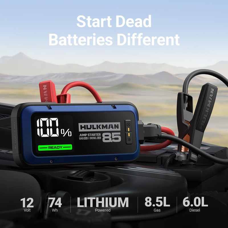 Hulkman Alpha85Cobalt Blue 2000A 74Wh Smart Jump Starter 12V Portable Car gallery