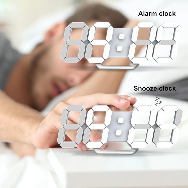 Innovative LED Alarm Clock: Wall & Desk Mount with Adjustable Brightness gallery