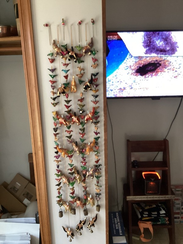 These Are Strings Of Indian Fabric Of Hens And VTG Fabric Elephants