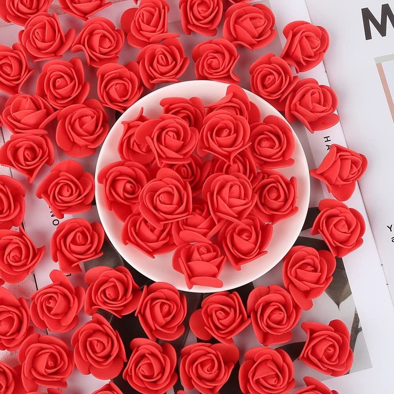 500 Pcs Red Mini Foam Rose Heads Bulk Flowers DIY Wedding Craft Centerpiece gallery