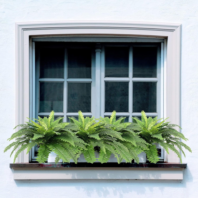 Artificial Ferns for Outdoors, Set of 2 Bouquets 33" Diam Large Fake Ferns Faux gallery