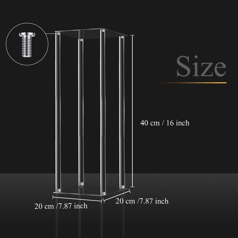 Geetery 4 Pieces Tall Acrylic Vase Wedding Centerpieces Clear Flower Stand Colum gallery