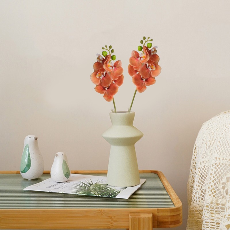 Delicate 17 7 inch Artificial Orchid Flowers Set of 4 Phalaenopsis Stems gallery