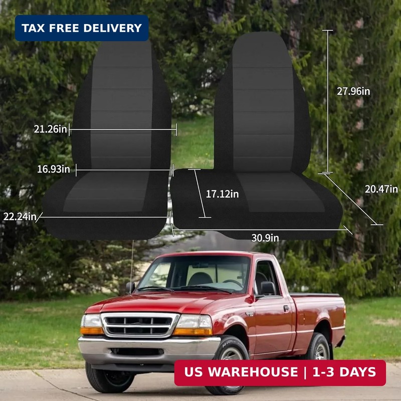 2Pcs 60/40 Cloth High Back Bench Seat Cover Fit for Ford Ranger XLT Front 1998 1 gallery