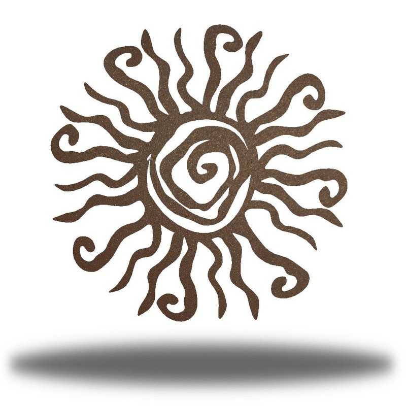Metal Sun Wall Art, Rustic Boho Garden Decor, Outdoor Patio Accent gallery