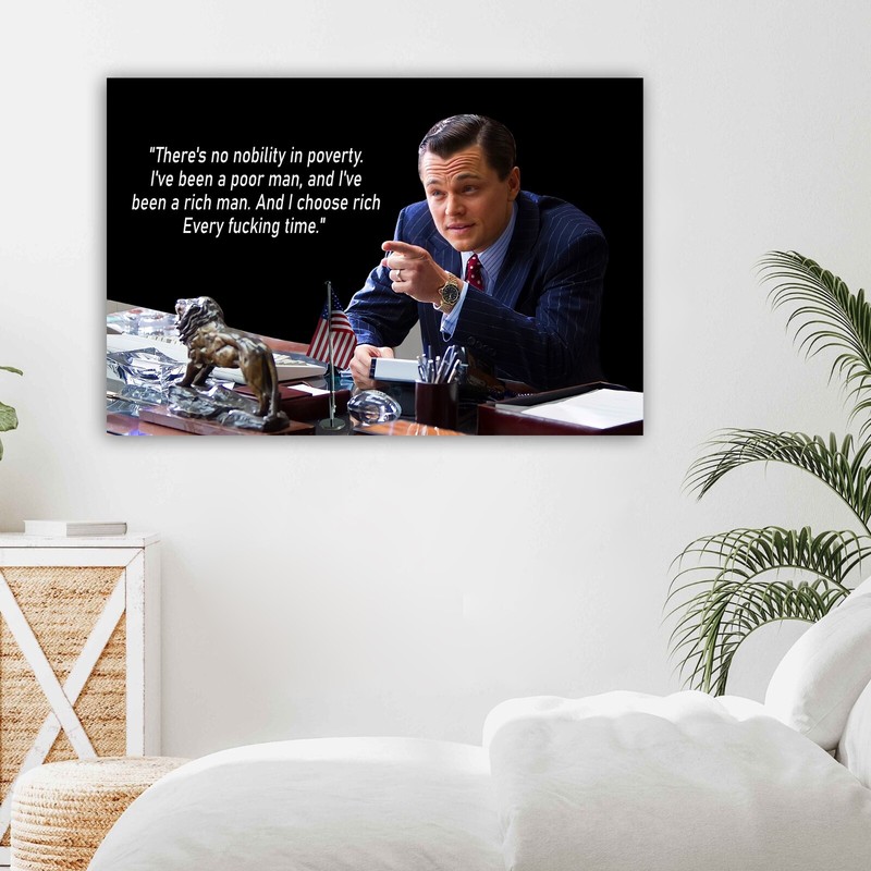 Wolf of Wall Street Framed Canvas Movie Poster Motivational Leonardo DiCaprio gallery
