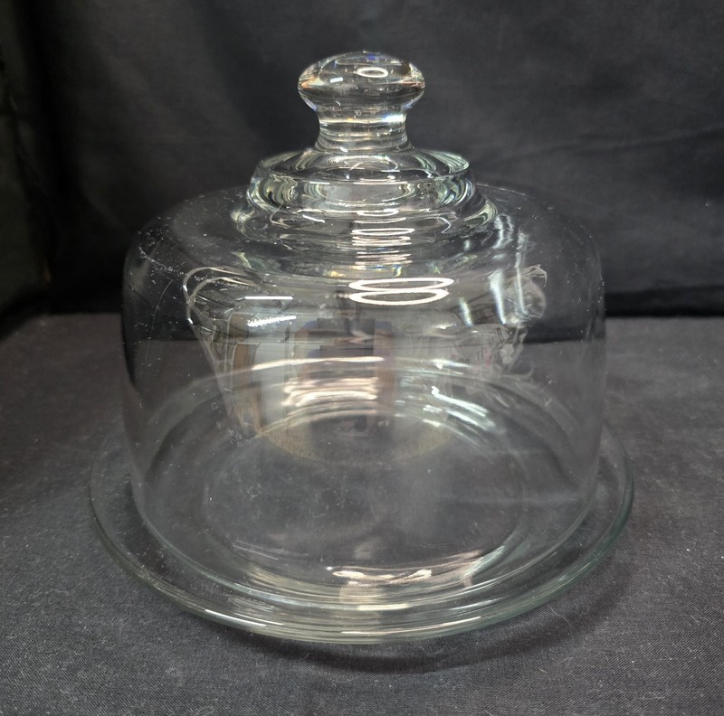 Cheese Tray – Dome with Knob And Glass 8” Bottom Plate Cheese/Plant/Food E-35-4