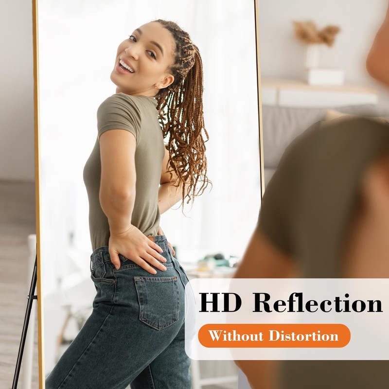 Olixis Gold Full Length Mirror 60X16 For Bedroom Full Body Mirror Stand Hanging gallery