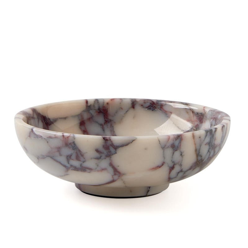 Metolira Luxury Natural Marble Fruit Bowl – Large 7.8Inch Calacatta Viola Mar…