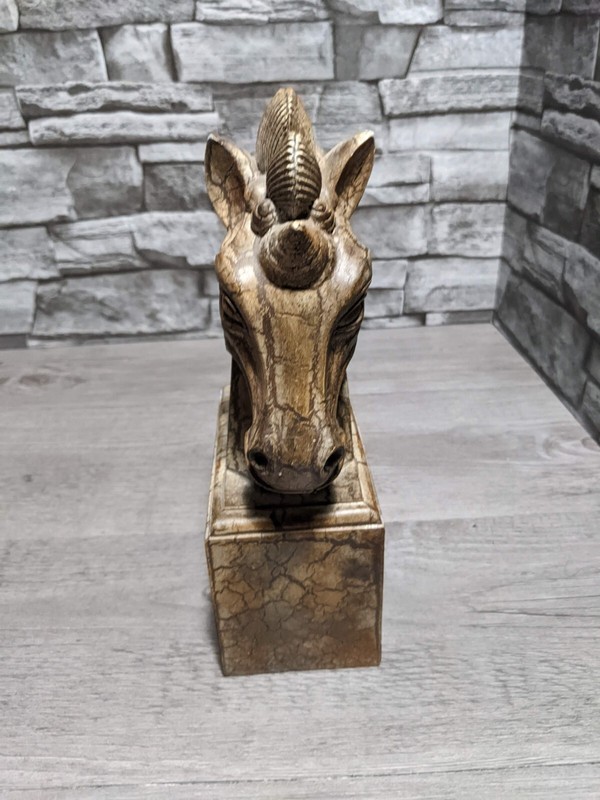 10" Sea Shell Unicorn Horse Bookend Sculpture Statue Figurine Beach Decor Art gallery