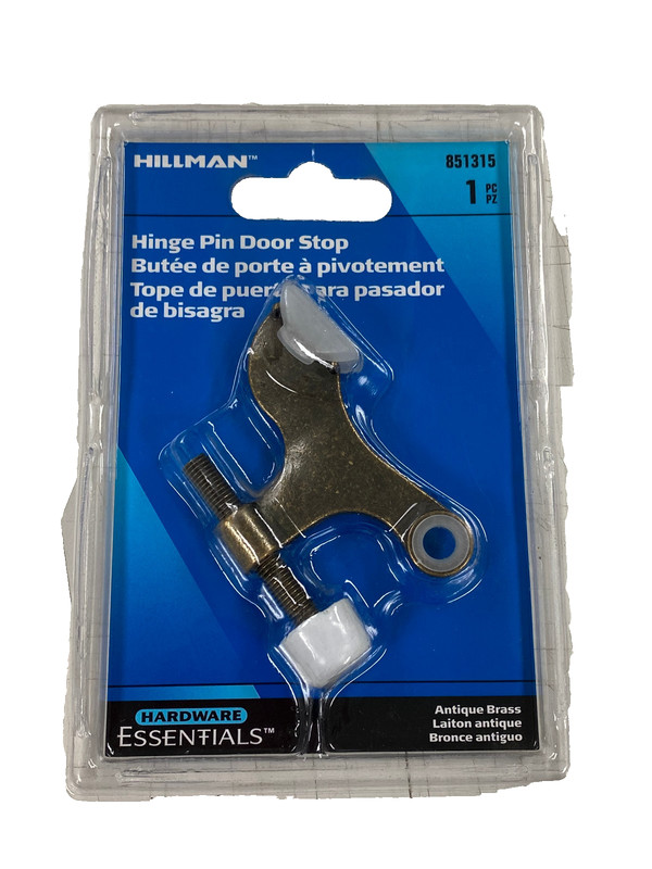 Hillman Hardware 851315 Hinge Pin Door Stop Antique Brass Attach to Door Hinge gallery