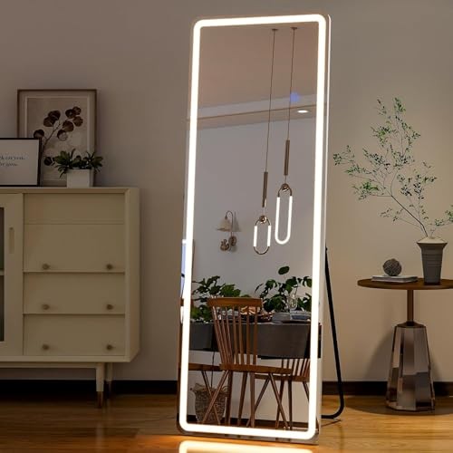 Full Length Mirror with LED Lights, 60"x16"Floor Mirror 60"L x 16"W Rectangular gallery