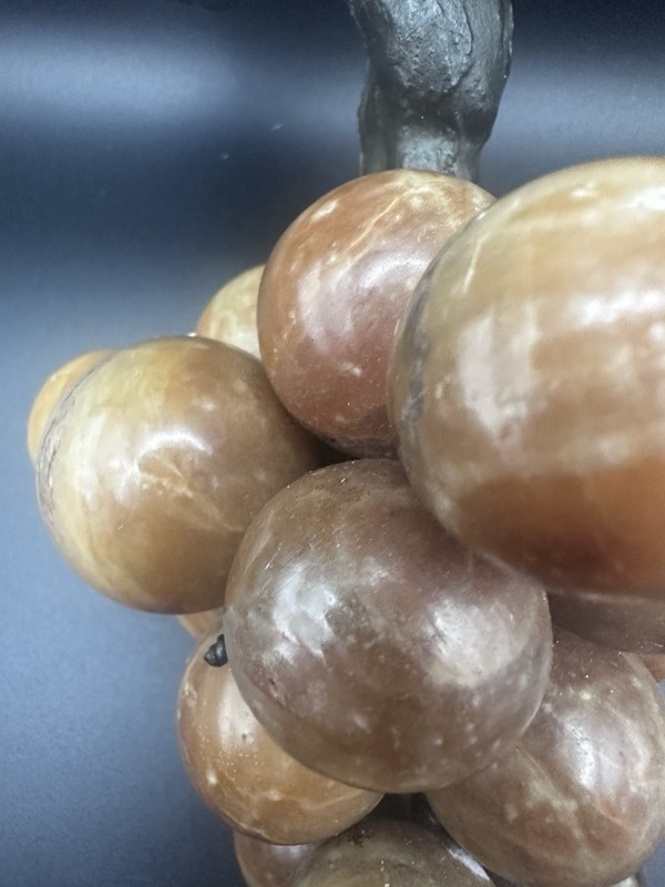 Vintage MCM ALABASTER MARBLE GRAPES CLUSTER BUNCH stone Fruit mid century gallery