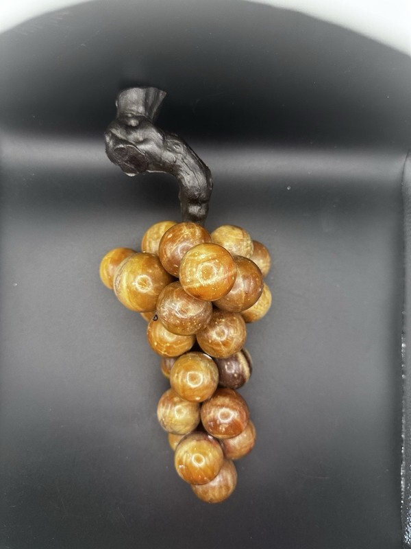 Vintage MCM ALABASTER MARBLE GRAPES CLUSTER BUNCH stone Fruit mid century gallery