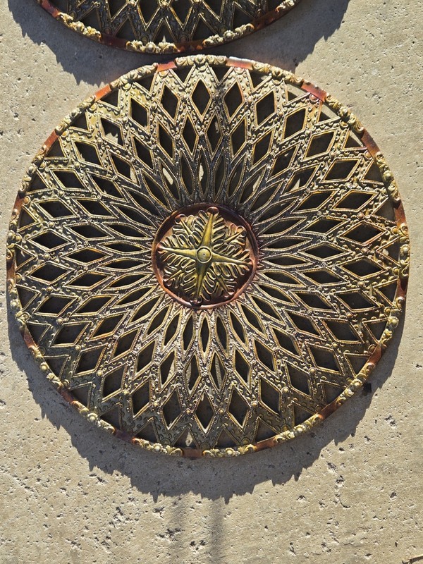 Set Of 2: 15 1/2 In Round Wall Decor With Diamond / Mandala Design gallery