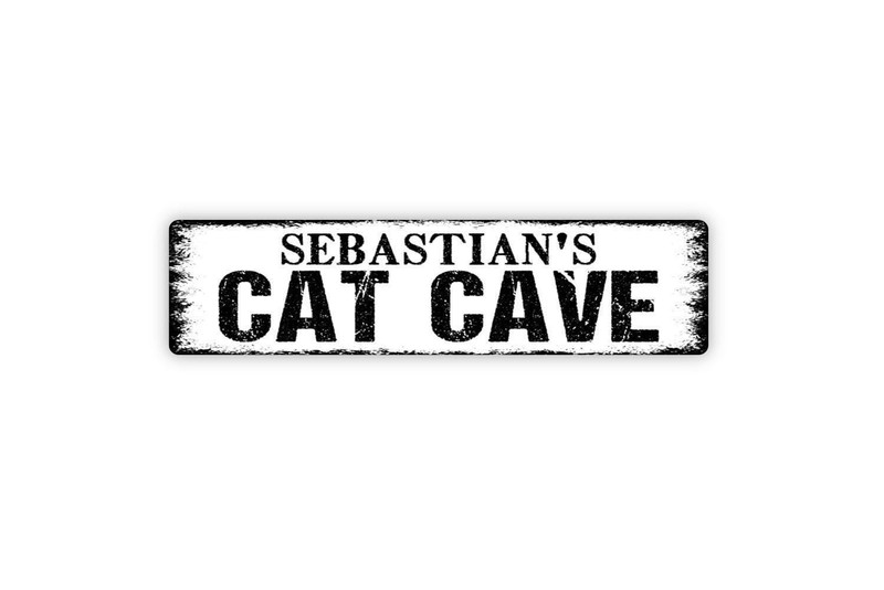 Personalized Cat Cave Sign | Custom Pet Name Wall Art | Cat Lover Home gallery