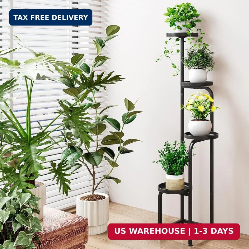 INGIORDAR Plant Stand Indoor Outdoor 4 Tier Metal Plant Shelf for Multiple Plant gallery