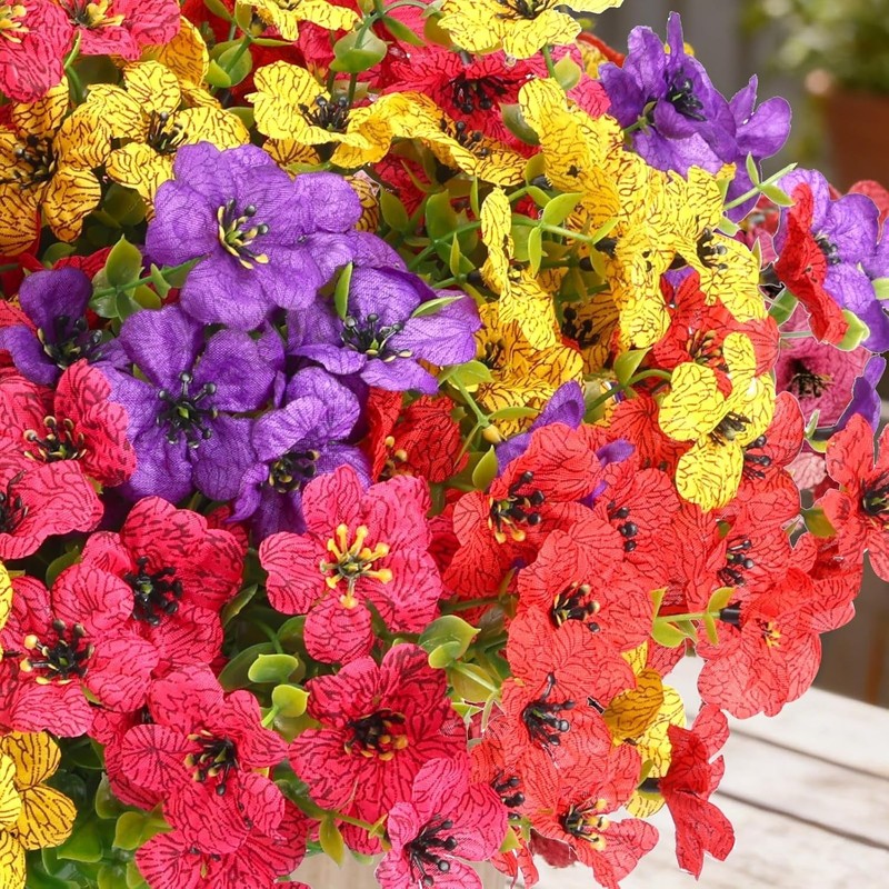 12pcs Artificial Daisy Flower Bundles - UV Resistant Silk Faux Plants for Ind... gallery