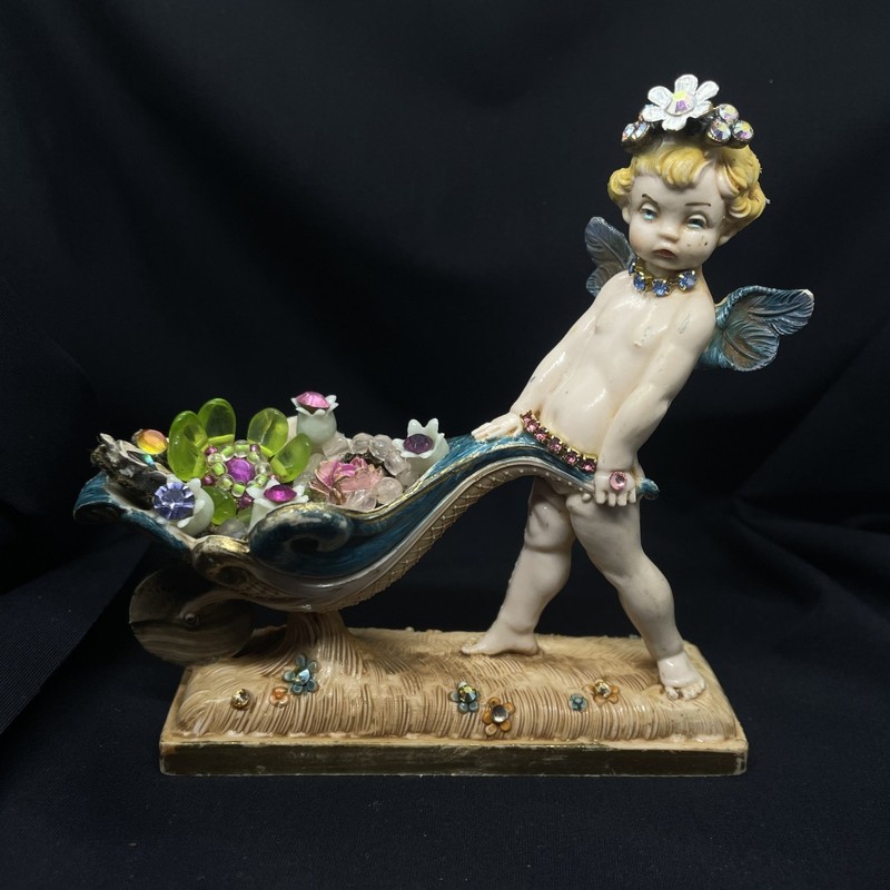 Figurine Statuette Michal Negrin Angel Cherub Crystals old collection Israel