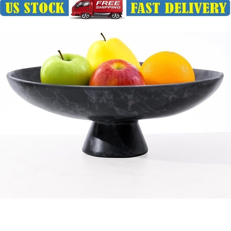 Elegant Black Marble Bowl Key Holder Catchall Decorative Centerpiece Home Decor
