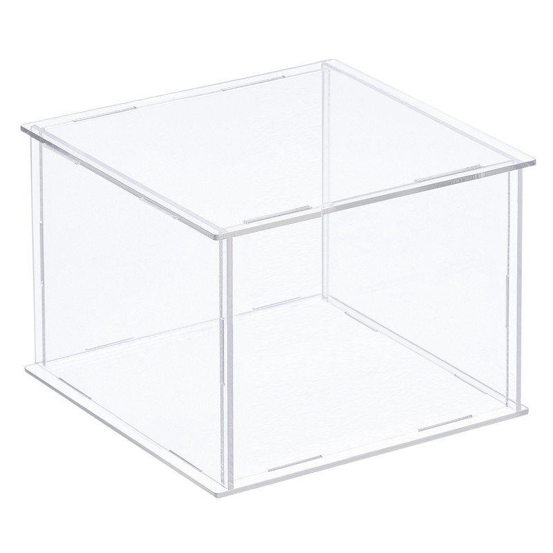 Acrylic Display Case Plastic Box Cube Storage Box Transparent 21x21x15.5cm