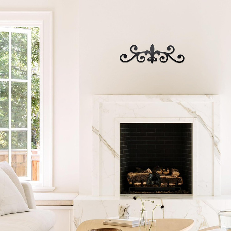 Rustic Metal Scroll Wall Art Small Black Iron Decorative Wall Sculpture for Home gallery