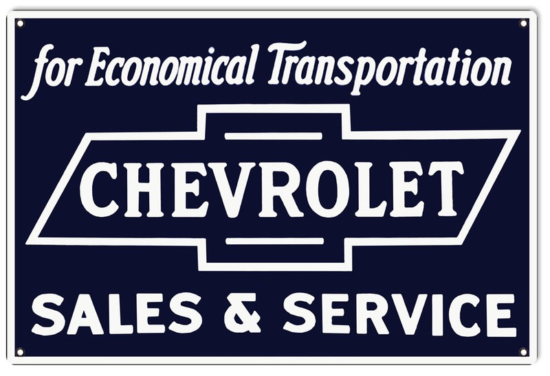 Chevrolet Car Service Reproduction Garage Shop Metal Sign – 18 x 30 In RVG187