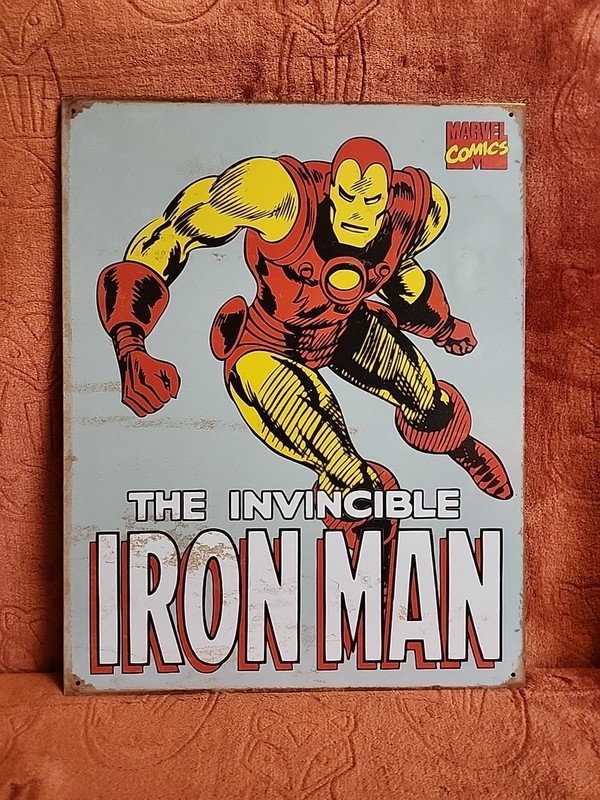 (4) Marvel & DC Metal Signs. Batman, The Amazing Spider-Man, Iron Man, Hulk. gallery
