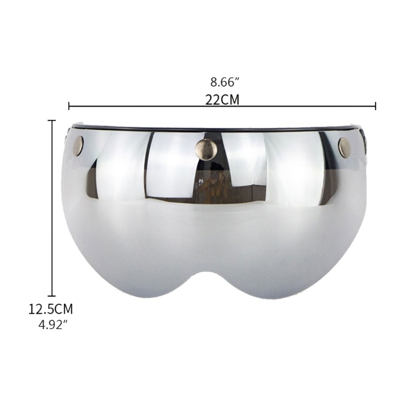 Windproof 3-Snap Visor Lens Shield for Motorcycle Helmets Flip Up Down Open Face gallery