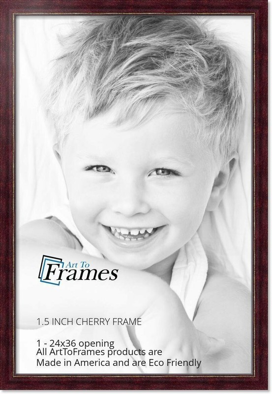 ArtToFrames 1.5" Custom Poster Frame Red Cherry with Beads Wood 4140 Large gallery