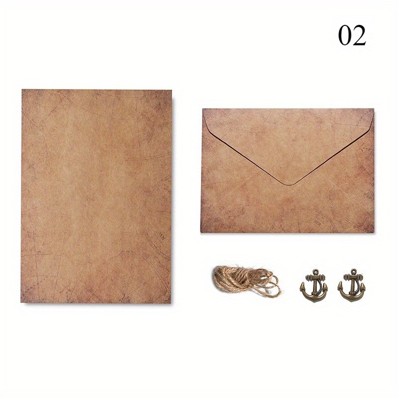 10X/set Retro Stationery Set Antique Letter Paper Kraft Envelopes Accessory Chic