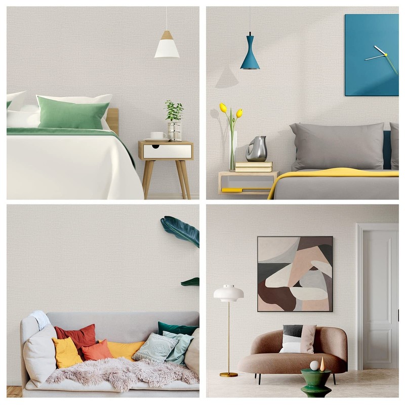 TANONE Contact Paper Peel and Stick (15.8 in X 118 in), Grasscloth Wallpaper ... gallery
