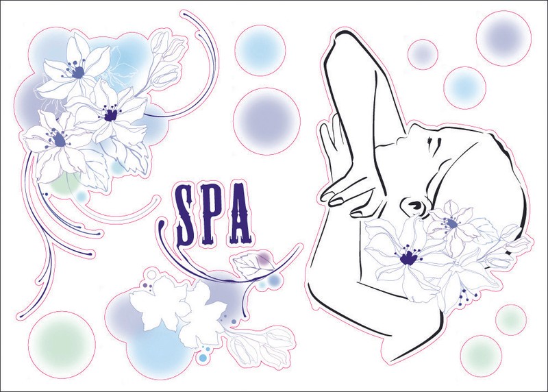 Pre-Cut Reusable Spa Room Artwork Decor Wall Sticker Decal 15″W X 23″H